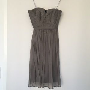 J. Crew silk strapless gray dress